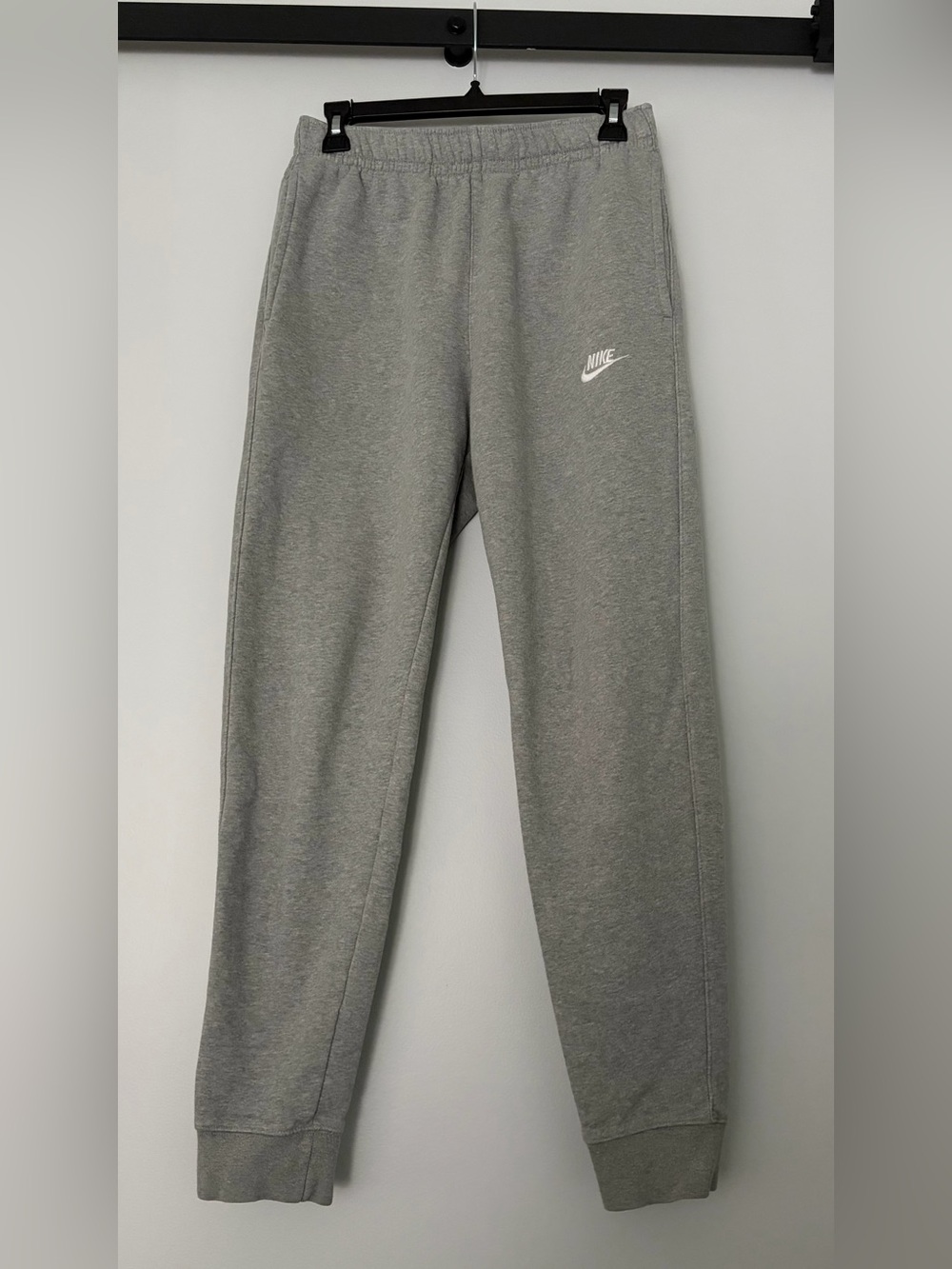 Nike Grey Fleece Joggers with White Swoosh